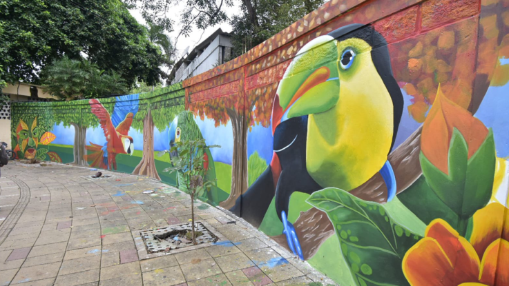 Entrega de Macromural para sensibilización sobre cambio climático Proyecto CDKN